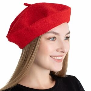 VINTAGE FRENCH Vibrant Red Beret